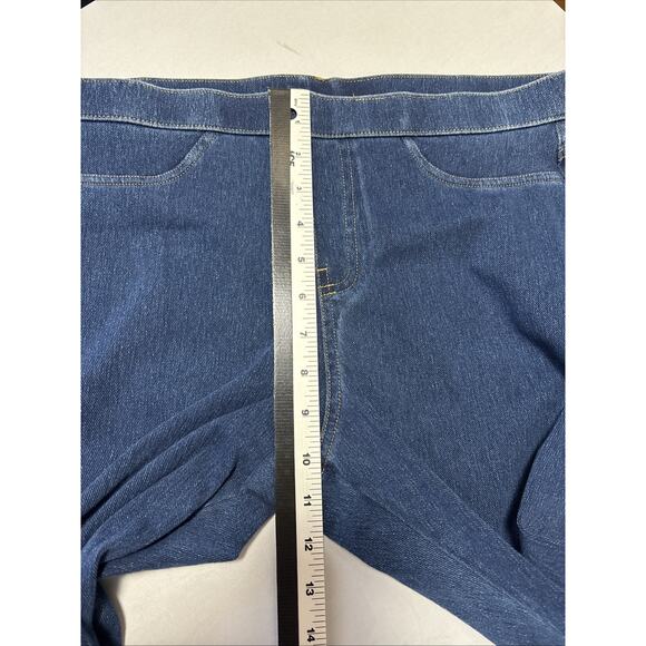 Women's L Lightweight Blue Denim Pull On Leggings Everyday Classic Neutral Basic - Picture 7 of 8